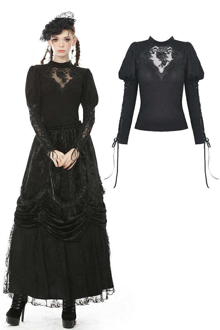 Night Priestess: Modest Gothic Black Top