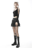 Raving Raven- Punk Crop-top with Bat Silver Detail