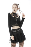 Femme Fury: Black Punk Crop Top