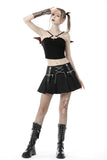 Black Engima- Gothic Laced Corset Top with Bat Wings