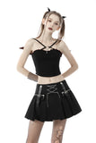 Black Engima- Gothic Laced Corset Top with Bat Wings