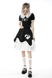 Yandere - Printed Punk Top with Sailor Collar