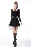 Nightly Glory: Punk See-through Lace-up Corset Top