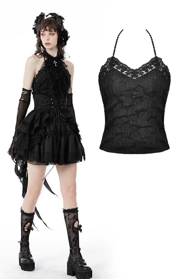 Evil Elite: Black Gothic Halter Top