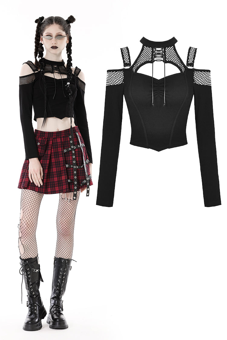 Ursula: Punk Crop-top with Fishnet