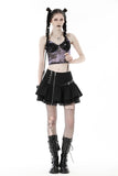 Dusky Mirage - Printed Gothic Crop Top