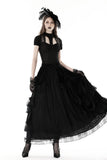 Black Dahlia - Gothic Fitted Top with Cut-out Neckline