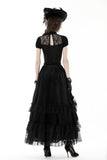 Black Dahlia - Gothic Fitted Top with Cut-out Neckline