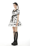 Kuroneko - Punk Printed Dress with Sailor Collar