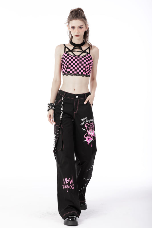 Straight Edge - Punk Checkered Crop Top