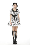 Kuroneko - Punk Printed Dress with Sailor Collar