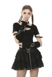 Comet Gain - Gothic Plush Gloves with Chain and Charms