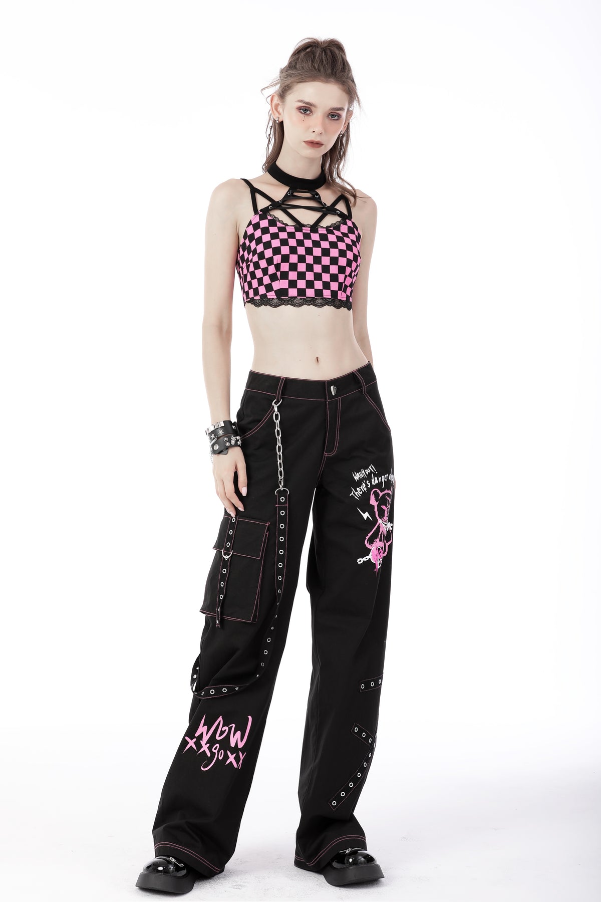 Straight Edge - Punk Checkered Crop Top