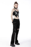 Grungecore - Punk Printed Lace-up Crop Top